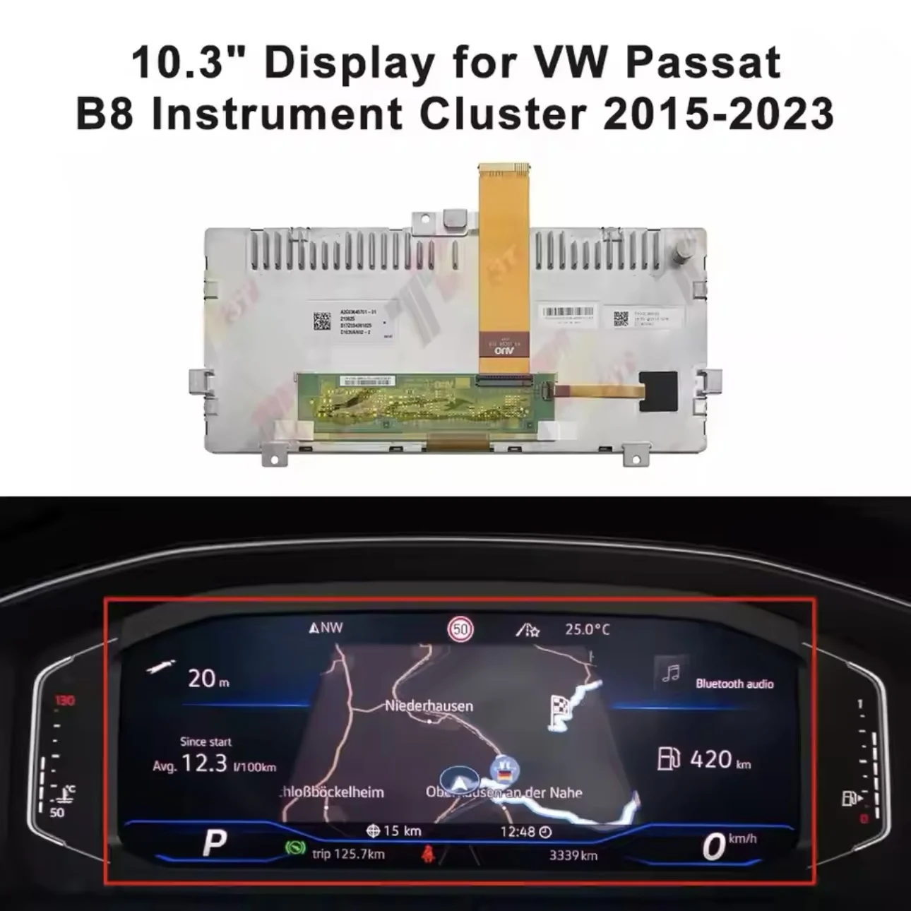

Dashboard LCD Display C103VAN02-2 for OEM VW Passat B8 Tiguan MK2 Arteon Skoda Octavia MK3 Instrument Cluster