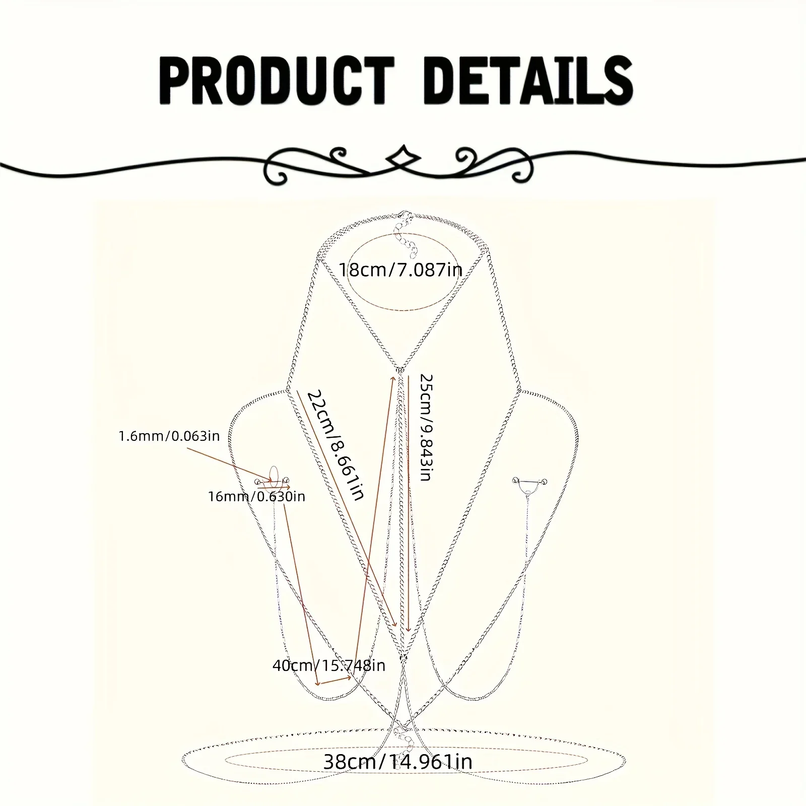 1pc  Elegant & Sexy Body Chain with 14G Barbell Nipple Rings - Adjustable Chest Jewelry for Women, Perfect for Parties