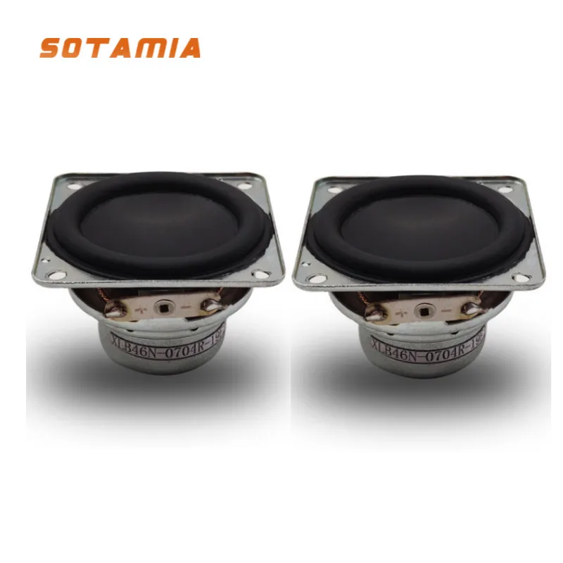 SOTAMIA 2Pcs 46.5mm Full Range Mini Speaker 4 Ohm 5W Square Internal Magnetic DIY Bluetooth Sound Audio Speaker Home Theater