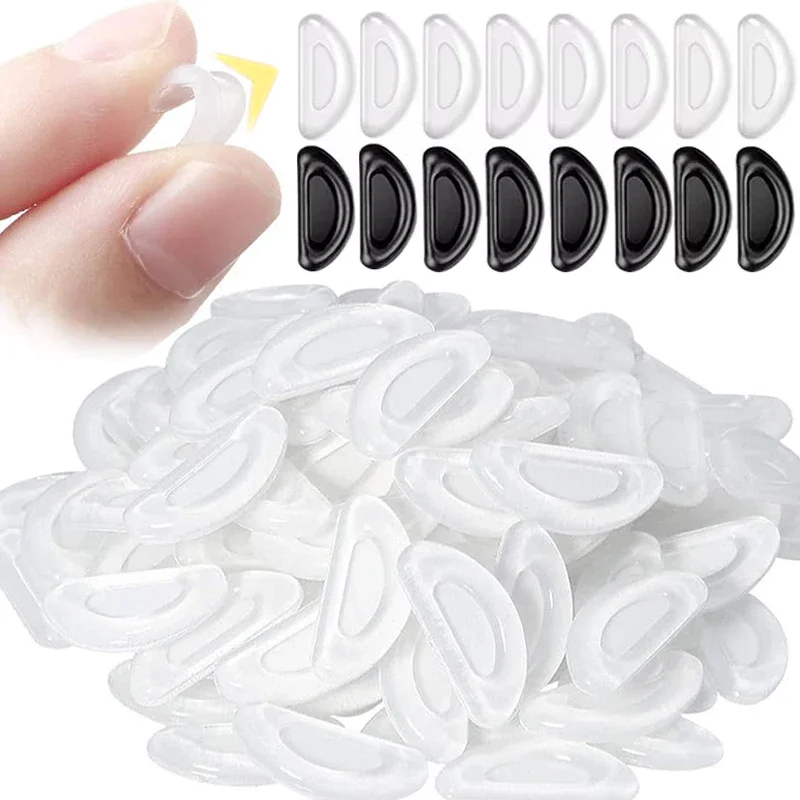 10/60pcs Silicone Glasses Nose Pads Adhesive Nose Pads Non-slip White Thin Nosepads for Glasses Eyeglasses Eyewear Accessories