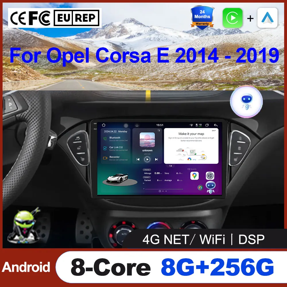 

Wireless Carplay Android Auto Car Radio Audio Multimedia For Opel Corsa E 2014 - 2019 GPS Navigation Stereo Monitor BT 4G+WIFI