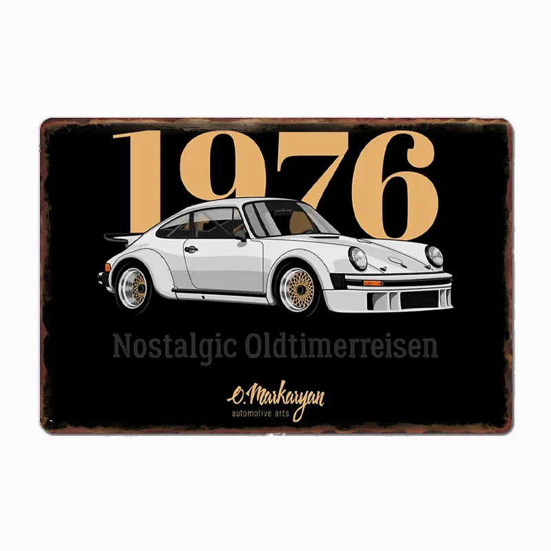 

Vintage CarRsr 1976 NOSTALGIC OLDTIMERREISENRace Car Metal Poster Sign Club Custom Indoor Wall Tin Sign Room Decor Home Decor