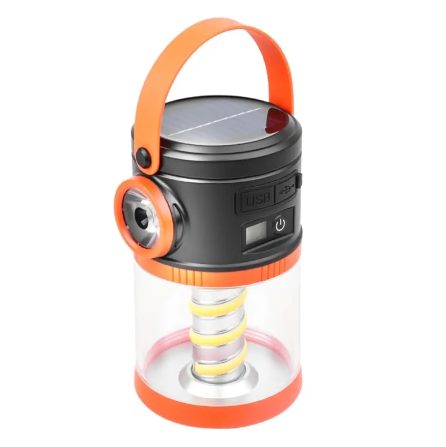 Reliable Solar Camping Light with Silicone Hooks 5 Adjustable Brightness Levels 4H Solar Charge 88H Runtime for Outdoor Trips