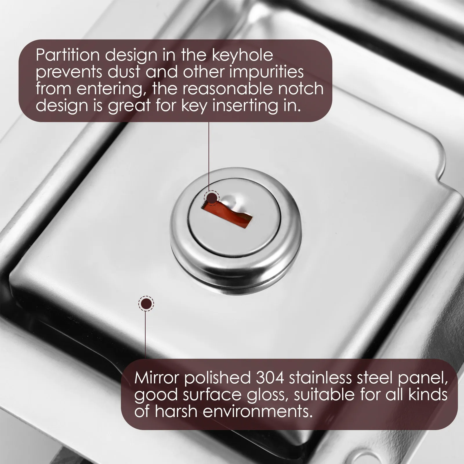 Heavy Duty Stainless Steel Paddle Handle Latch Lock for Trailer Rv Tool Box Doors Flush Mount Embedded Panel Replacement