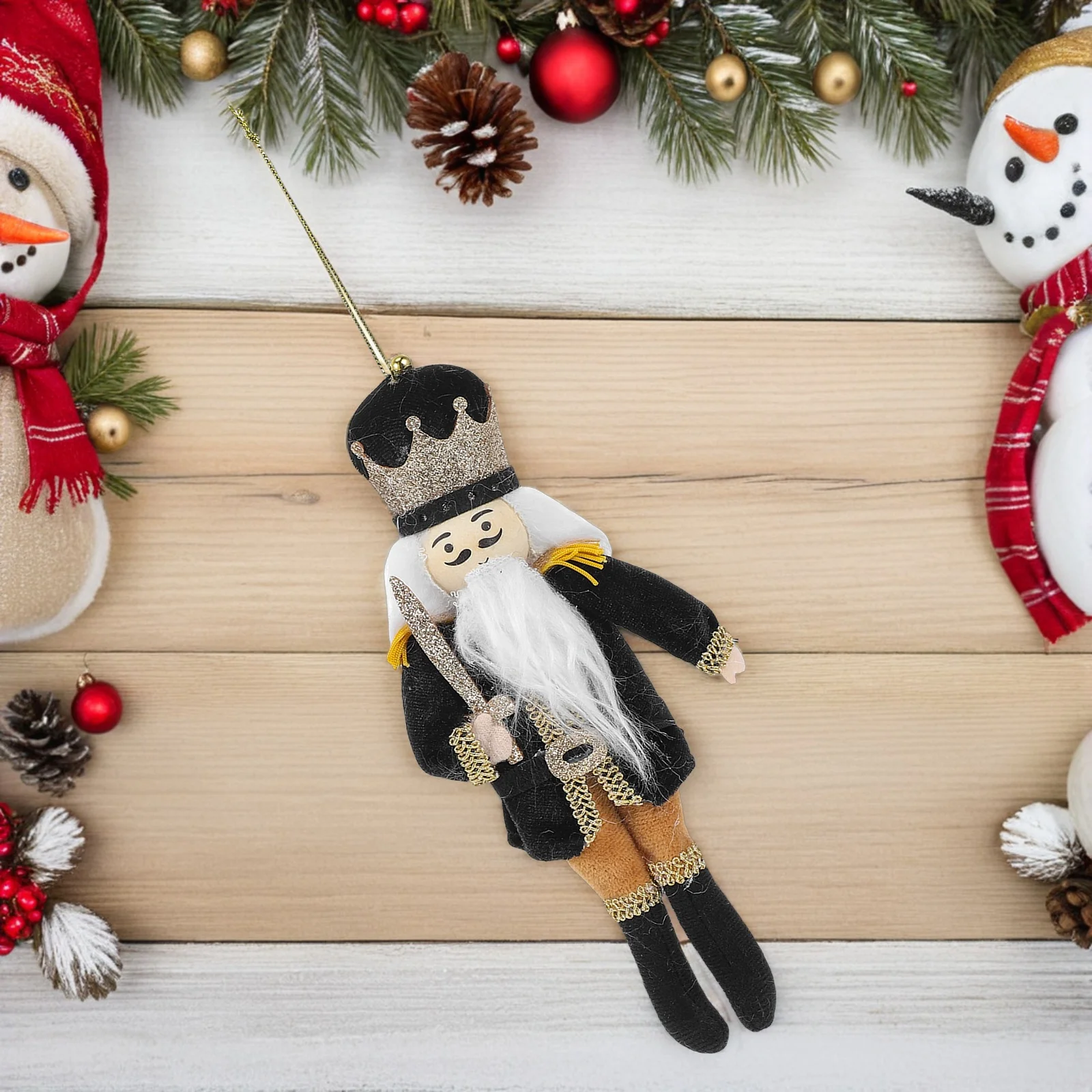 

Nutcracker Soldier Stuffed Hanging Ornament Fabric King Christmas Tree Decor Xmas Holiday Holiday Party Christmas Stuffed