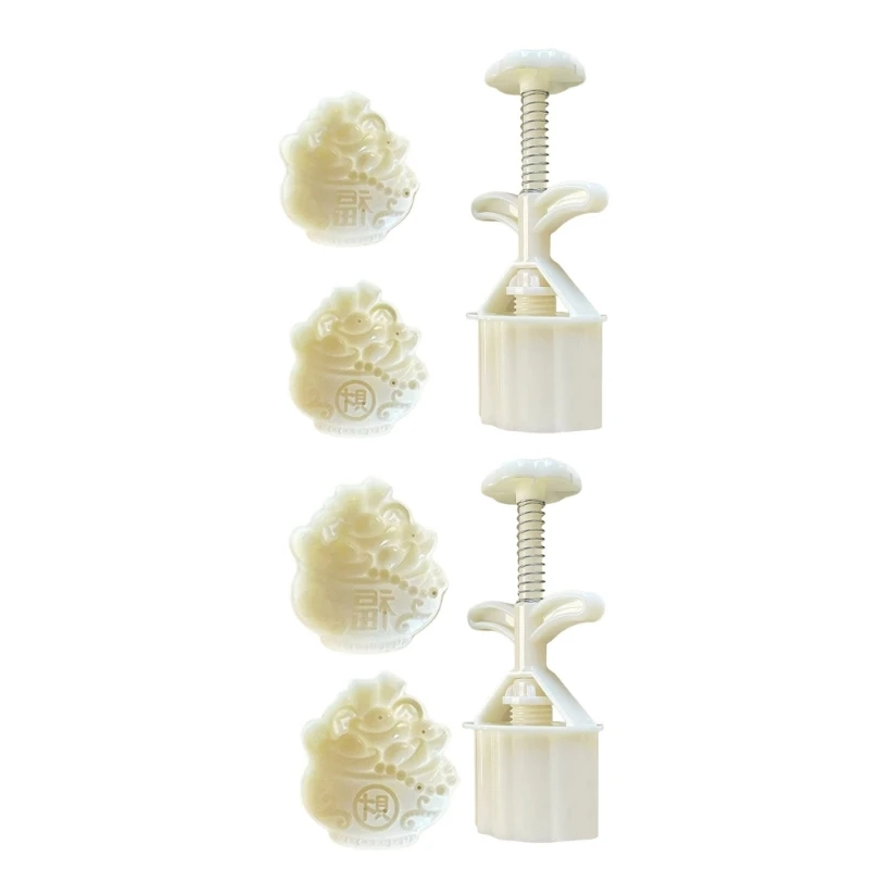 

Functional Mooncakes and Dessert Molds Handmade Press with 2 Decorative Stamp DXAF