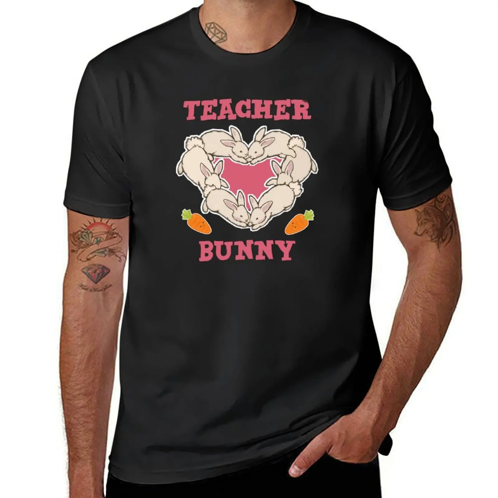 Easter Teacher bunny - i love my teacher T-Shirt tees customs Short sleeve tee t shirts for men graphic