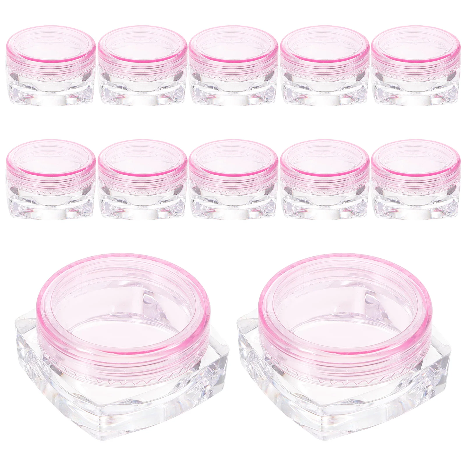 12 Pcs Bottle Small Tins with Lids Clear Reusable Tint Cream Lotion Containers Portable Boxes Jar Travel Can
