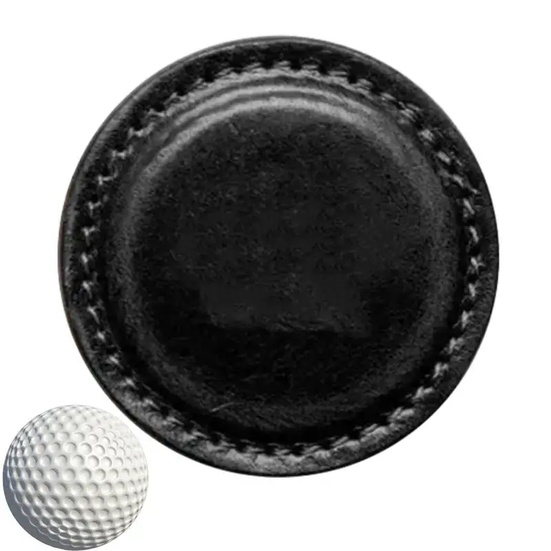 Leather Flat Golf Ball Marker Magnetic Golf Ball Position Marker Round Putting Green Ball Mark Positioning Clip Golf Accessories