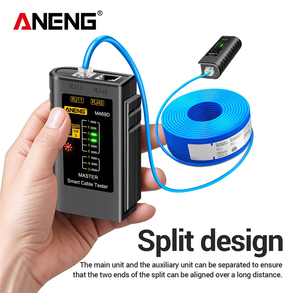 ANENG M469D شبكة محلل تستر كابل lan RJ45 RJ11 RJ12 CAT5 UTP LAN كابل اختبار أداة الشبكات أدوات اختبار إصلاح الشبكة