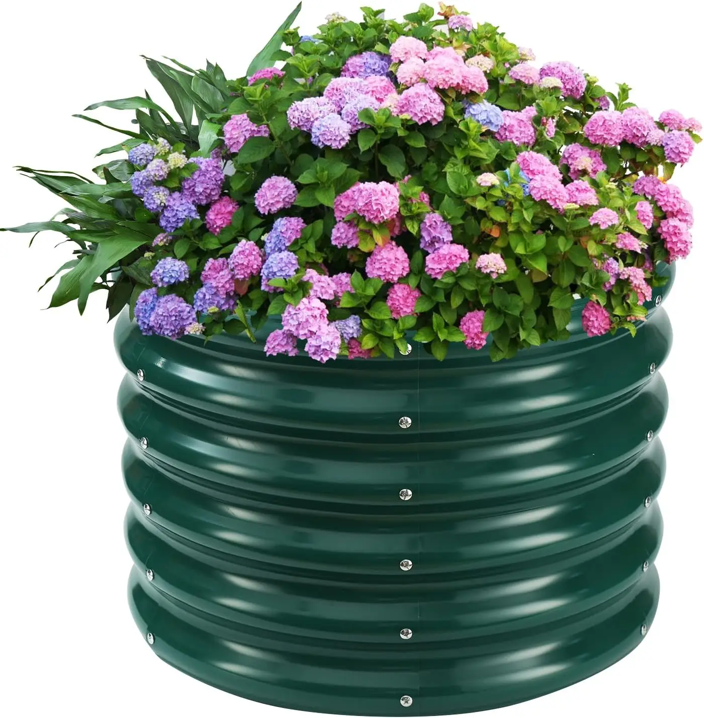 

17" Tall Round Outdoor Garden Raised Garden Bed Kits-0.8MM Thick Metal Raised Planter Bed/Ground Planter Box for Variety