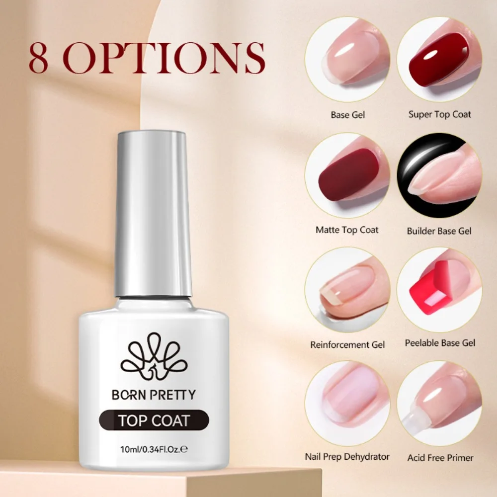 เบสเจล 10 มล. ท็อปโค้ท เจลยาง เจลเสริมความแข็งแรงสำหรับทำเล็บ ประดับเพชร ติดทนนาน ล้างออกได้ เจลติดเล็บ อุปกรณ์ทำเล็บ