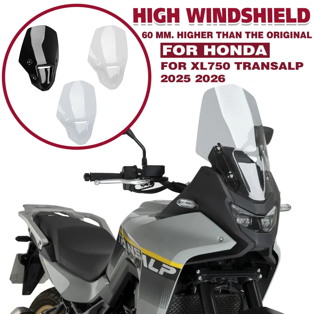 

For HONDA XL750 TRANSALP 2025-2026 High Windshield Spoiler Windscreen Motorcycle Touring Wind Screen Deflector Fairing Protector