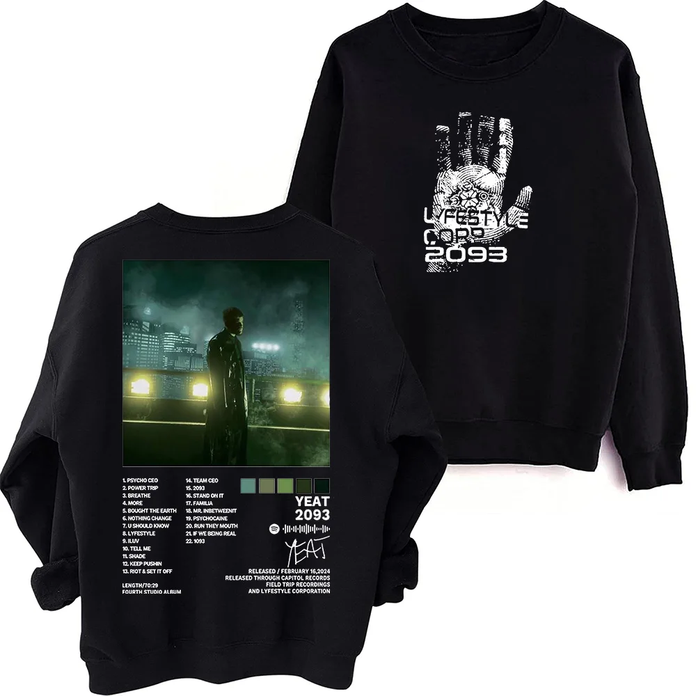 Yeat 2093 Sweatshirt Harajuku Round Neck Long Sleeve Oversized Tops Fans Gift Tops