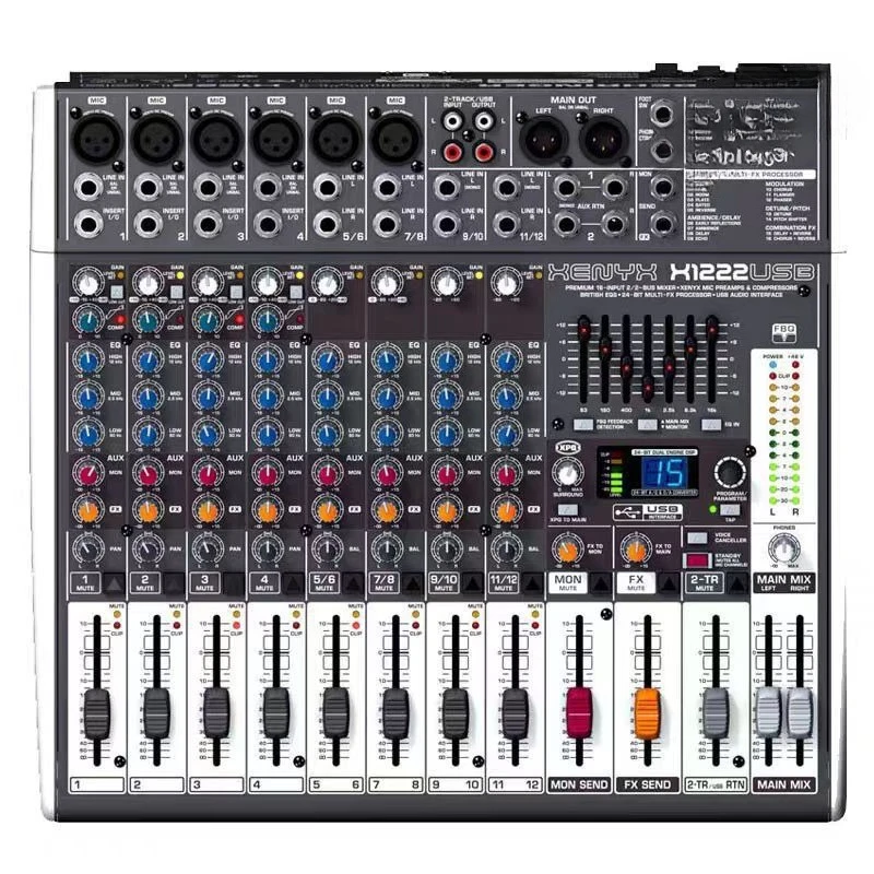 

QX1222USB Live Karaoke Professional Effects 12-way Small Mixer with Sound Card