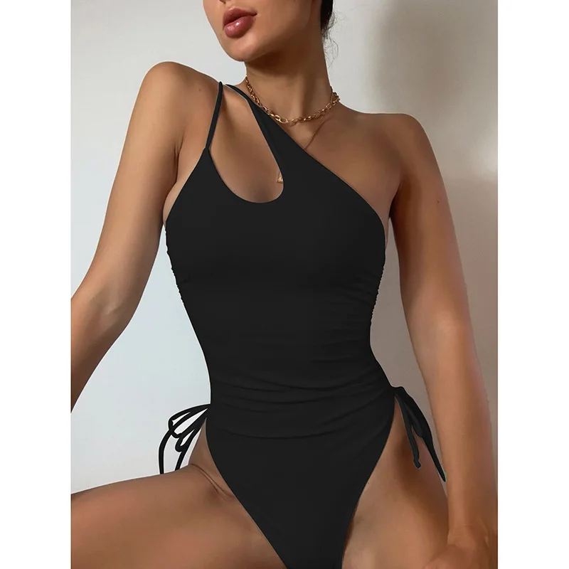 

Sexy Bikinis Swimsuits Cut Out Women's Swimwear 2025 One Shoulder Biquini High Cut Bathing Suits Push Up Beach Bikini Set