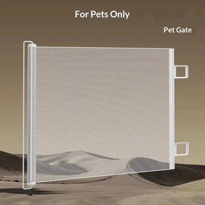 Easy Store Automatic Retractable Pet Mesh Gate Safe Isolation Net Fence for Toddlers Dogs Home Door Stair Protection