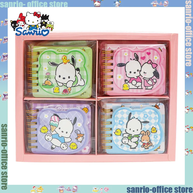 

16pcs/box Sanrio Pochacco Kuromi Melody Double Layer Coil Notebooks Student Cartoon Color Page Mini Notebooks Planner Stationery