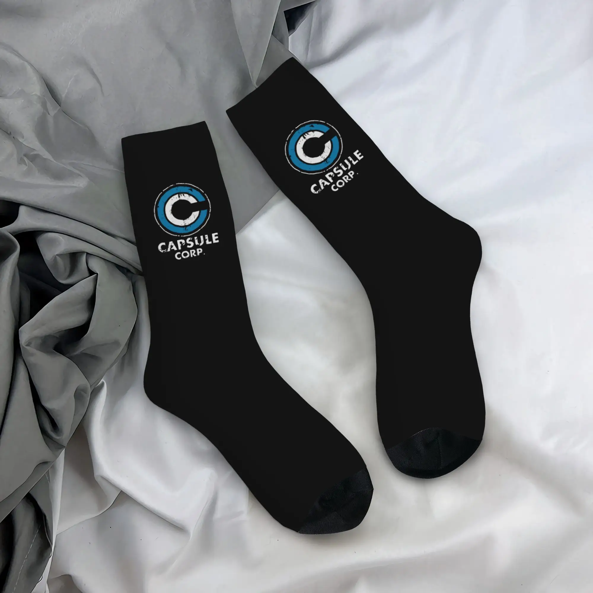 Funny Sock Dragon Ball Capsule Corporation Logo Harajuku Seamless Pattern Printed Men Socks Casual Men's Socks