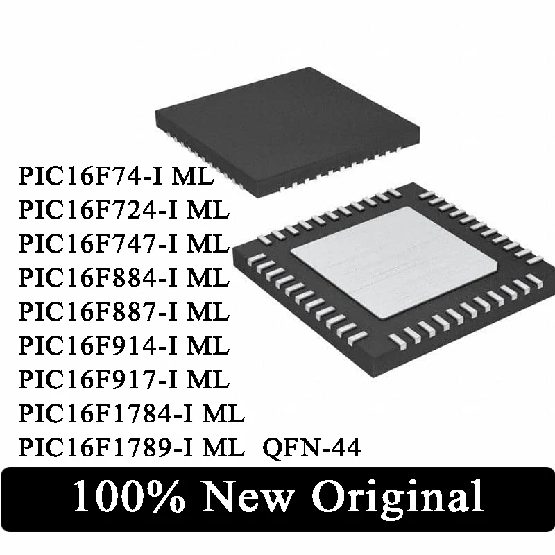 

10Pc PIC16F74-I PIC16F724-I PIC16F747-I PIC16F884-I PIC16F887-I PIC16F914-I PIC16F917-I PIC16F1784-I 16F1789-I ML QFN-44 IC Chip