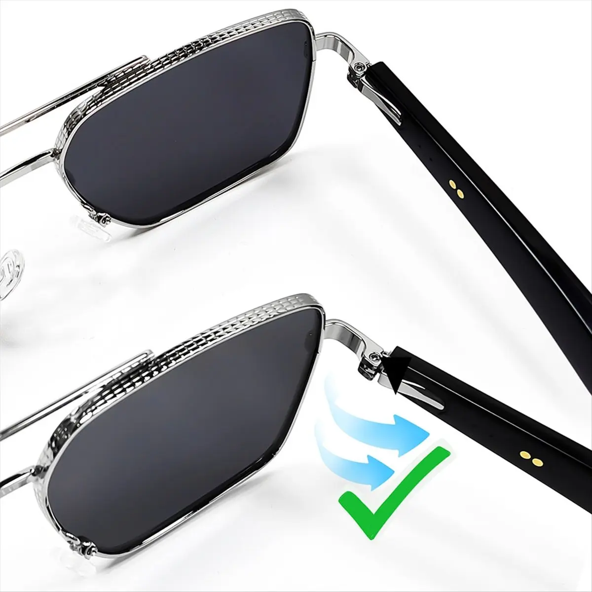 Nices Smart Sunglasses Glasses Music Glasses Outdoor Sports Waterproof Anti-UV Bluetooth Glasses Call for Men Women Blue
