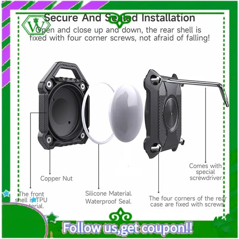 AC34-For Airtag Locator Soft Silicone Protective Cover Waterproof Anti-Lost Anti-Scratch Case With Keychain Accessories