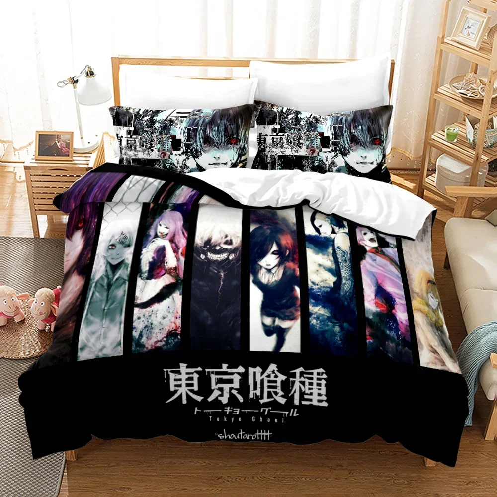 3D Printed Anime Tokyo Ghoul Kaneki Ken Bedding Set Boys Girls Twin Queen Size Duvet Cover Pillowcase Bed Kids Adult