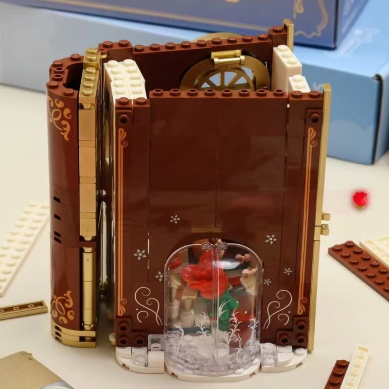WeKKI Beauty and The Beast Fairy Tale Book Building Blocks Rapunzel Treasure Box Alice Toys Splicing Model Ornaments Gifts view 4