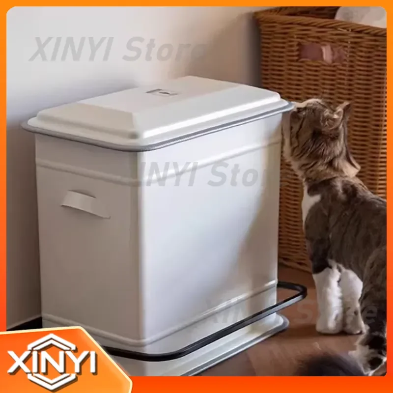 Metal Sorting Trash Can for Kitchen Bathroom Homestay Covered Foot Pedal Silent Slow Descending Waste Bin for Home Office