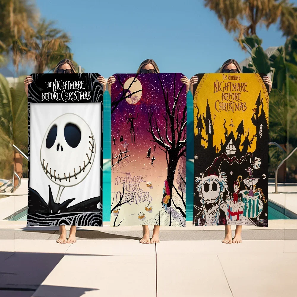 Classic Animated Movie Nightmare Before Christmas Jack coperta in microfibra asciugamani da spiaggia ad asciugatura rapida asciugamano da piscina