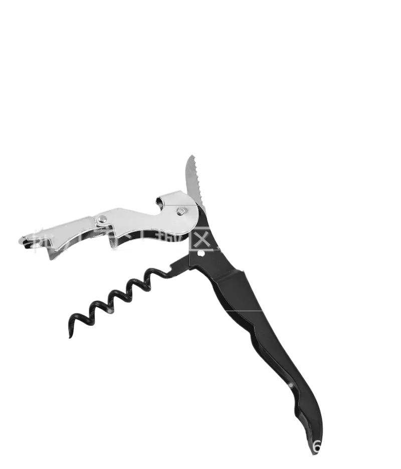 

1pcs Multifunctional Seahorse Bottle Opener Kitchen Tools Knife Black Stainless Steel Red Wine Bottle Opener Restaurant Bar