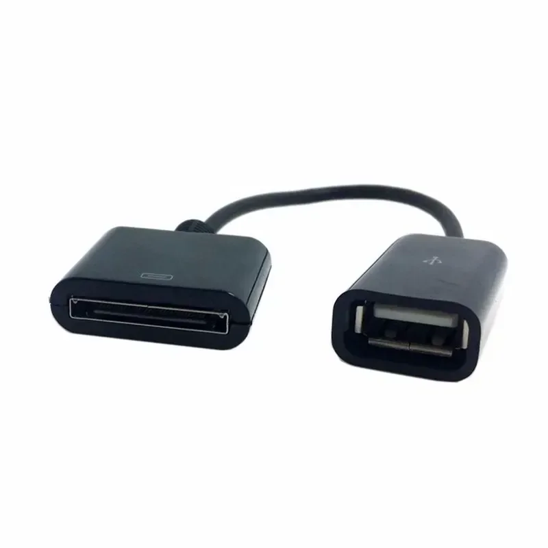 Adapter cable Conversion line Docking 30-pin Female To USB 2.0 Female Data Charge Short Cable Dock 30P Black 15CM