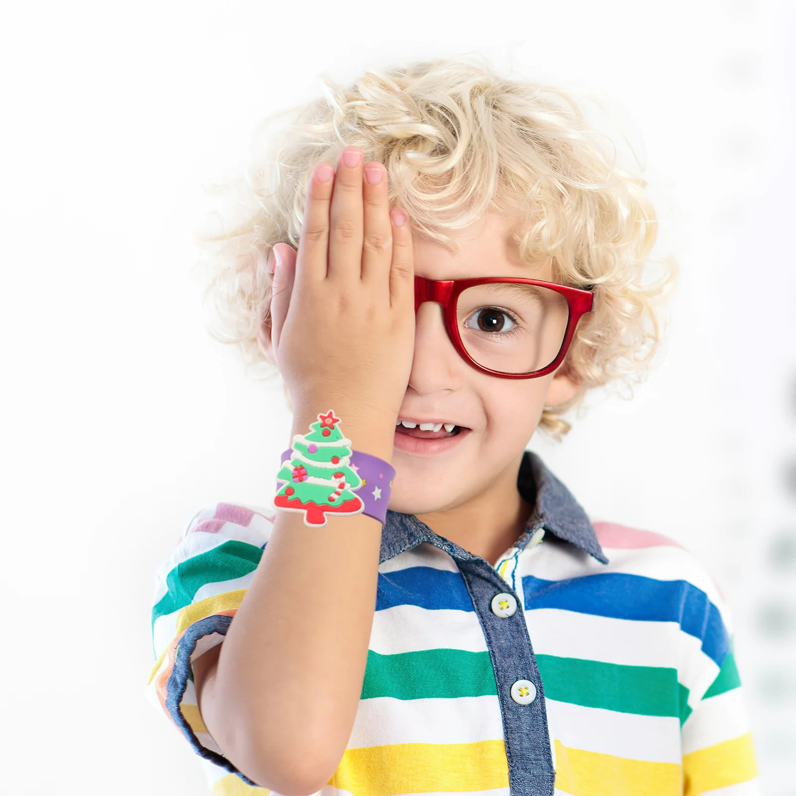 

12Pcs Christmas Slap Bracelets Santa Snowman Elk Wristband Snap Band Kids Teens Festive Party Favor Skin Friendly Comfortable