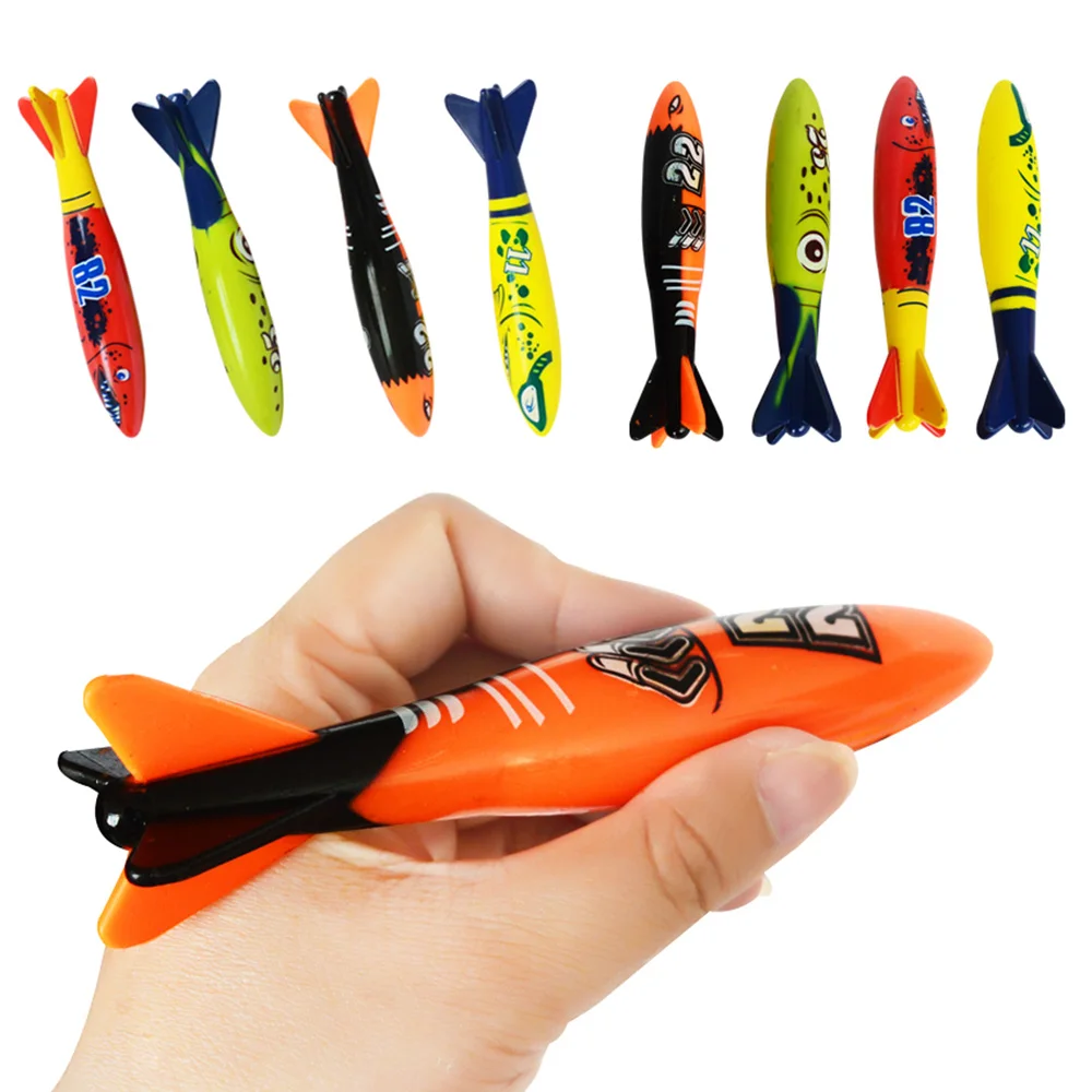 Crianças Summer Diving Toys Torpedos Bandidos Stringed Diving Fish Ring Piscina Water Games Training Gift Set Brinquedos para crianças