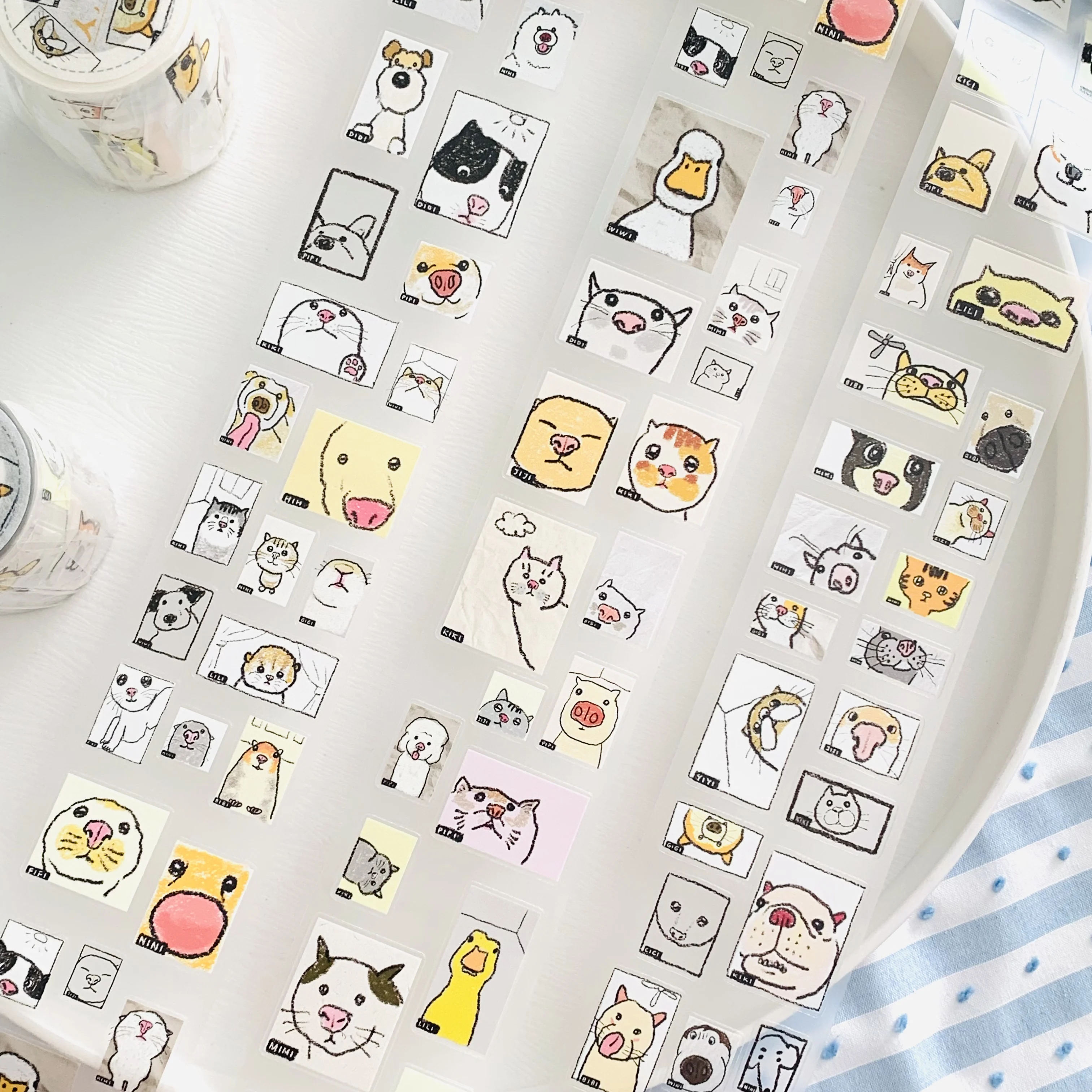 Cute Small Animal Perspective Washi Decorative Stickers for Journal Scrapbook