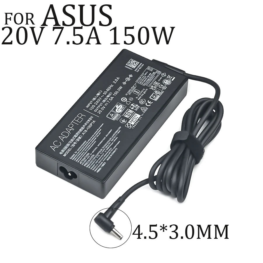 A18-150P1A Laptop Charger 20V 7.5A 150W 4.5x3.0mm AC Adapter For Asus UX535LH UX535LI X571LI UM535QA UM535QE K6500ZC K6502VV