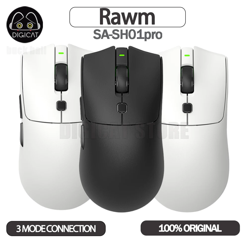 

Rawm Sa-Sh01 Pro Gamer Mouse 3Mode USB/2.4G/Bluetooth Wireless Mouse Paw3950 Mouse Lightweight Mice For Computer Accessory Gifts