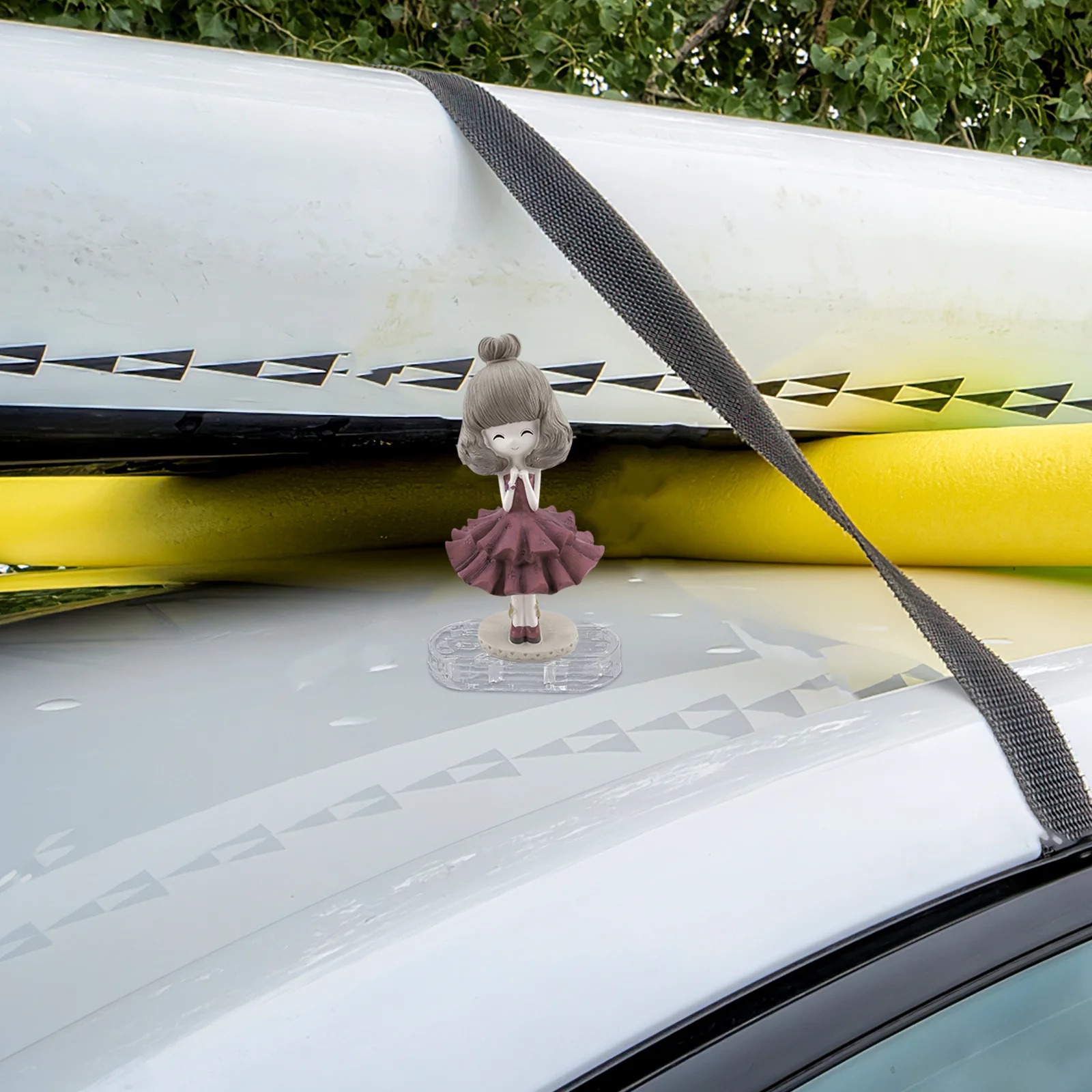 

4pcs Car Roof Decoration Base Transparent Adhesive Vehicle Roof Ornament Mount For Exterior Universal Automotive Ornaments