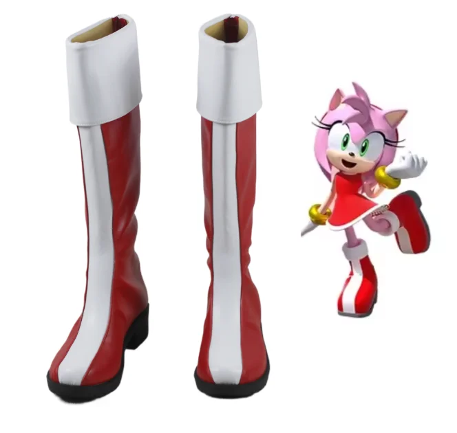 Amy Rose le hérisson Cosplay chaussures bottes Halloween Costumes accessoire sur mesure
