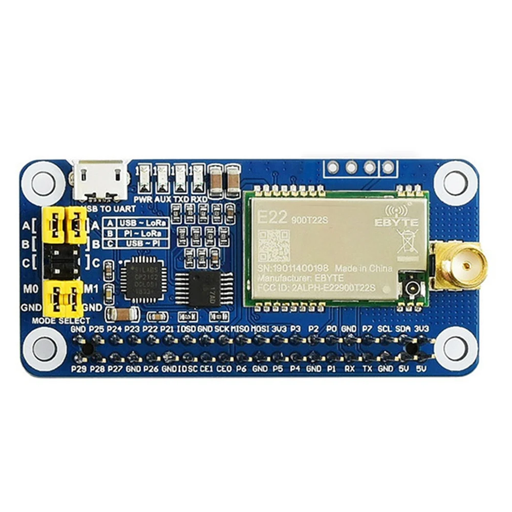 

A25P Lora HAT For Raspberry Pi Series Boards Frequency Band Communication Module Support Data Transmission