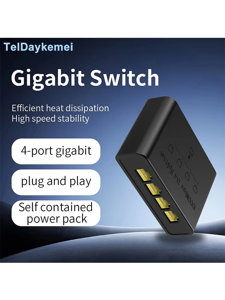 Répartiteur Gigabit 1000 Mbps RJ45 1 vers 4, adaptateur Ethernet, connecteur LAN, coupleur pour PC, ordinateur portable, boîtier TV, routeur, télévision numérique