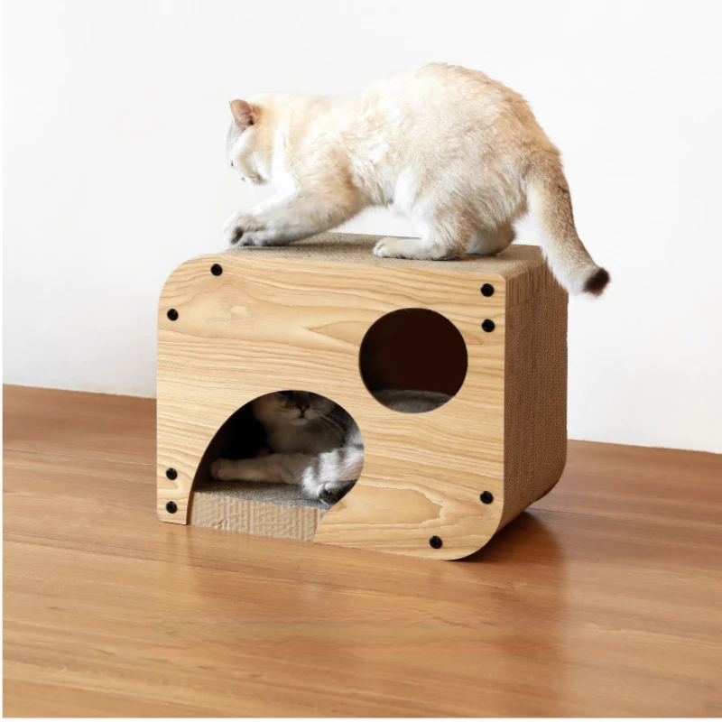 

Cat Scratching Board Creative DIY Pet's Tree Hole Shape Nest House Vertical Dander Resistant Eco Cat's Toy Pet's Supplies