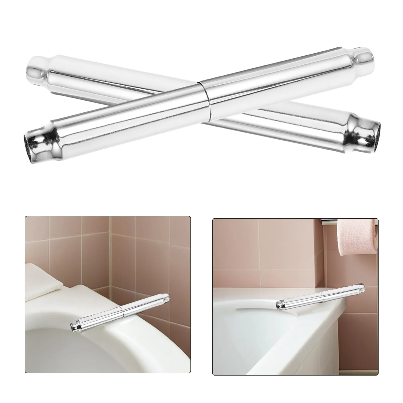 2Pcs Spring Loaded Toilet Paper Holder Rod Stainless Steel Replacement Rods for Toilet Tissue Roll Holder Smooth Reliable