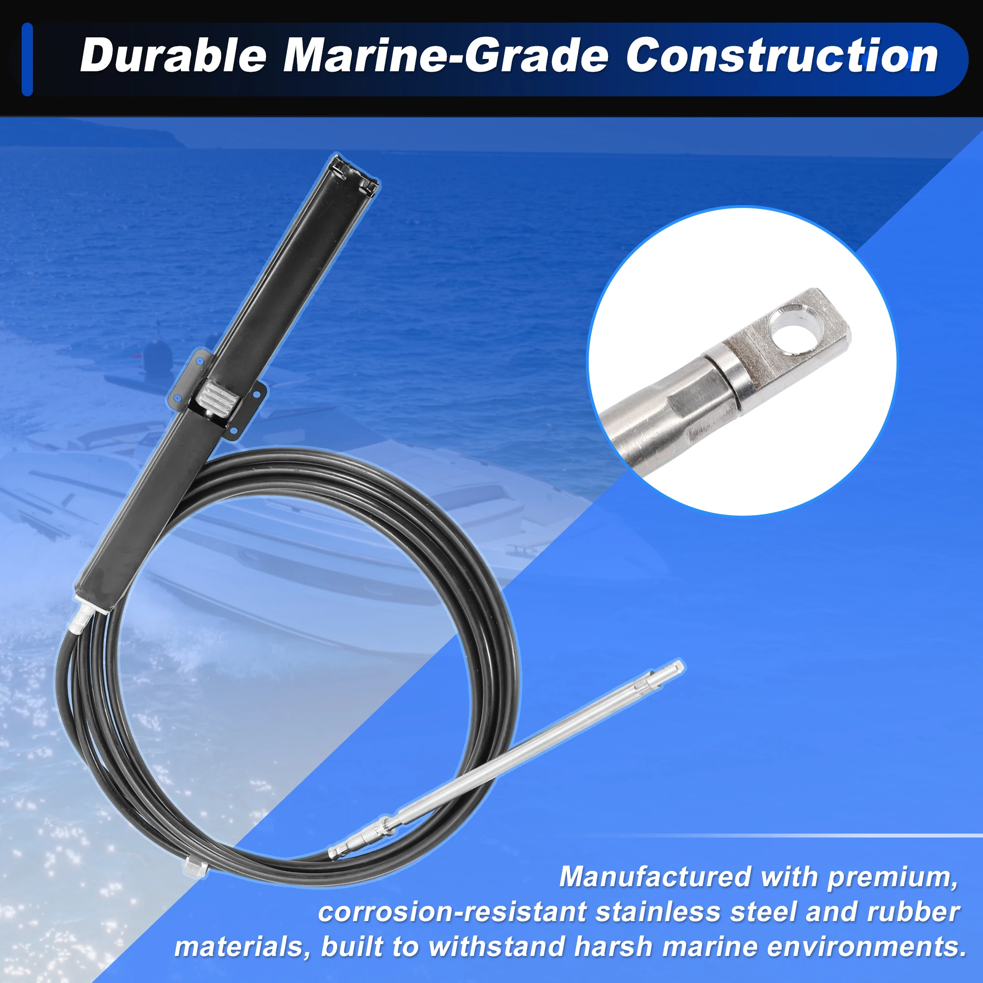 UXCELL 1 قطعة 19 قدم رقم SSC13419/20 قدم رقم SSC13420/21 قدم رقم SSC13421/23 قدم رقم SSC13423 كابل التحكم في توجيه رف القوارب البحرية #4