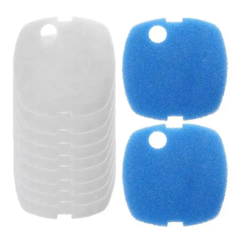 6/10 Stück Aquarium-Schwammfilterpads Weiß + Blau für SUNSUN HW-302/505A Kanisterfilter