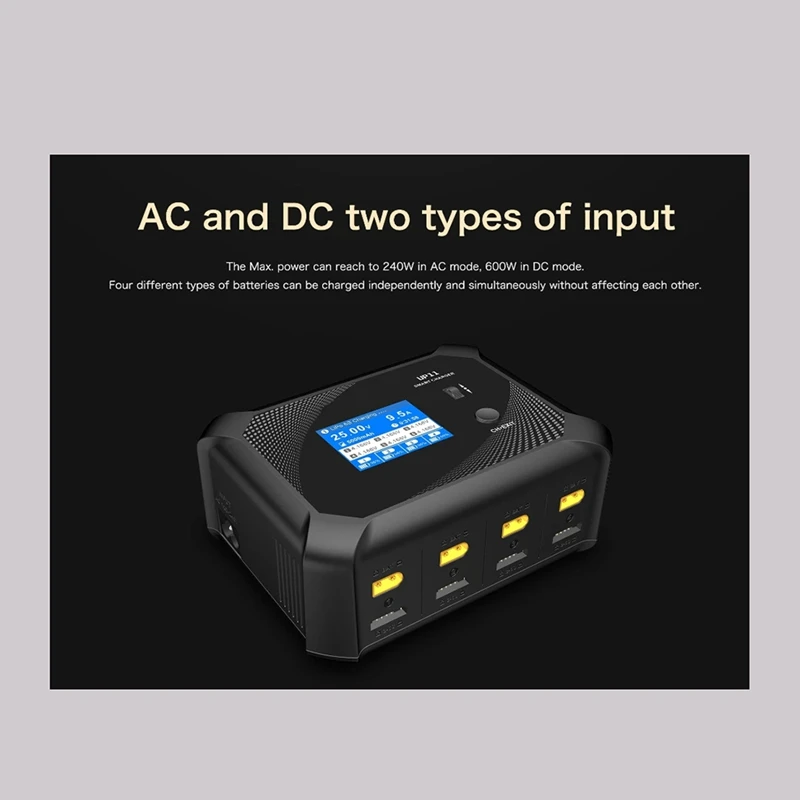 

UP11 AC240W DC600W Four-Channel Aircraft Model Lithium Battery Charger Smart Blance Charger US Plug-A09I
