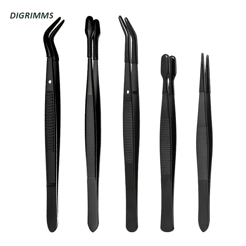 2/3/5/6pcs Tweezers with Rubber Tips Tweezers Rubber PVC Silicone Coated Non Marring Flat Tip Bent Tip Tweezers Tipped Tweezers