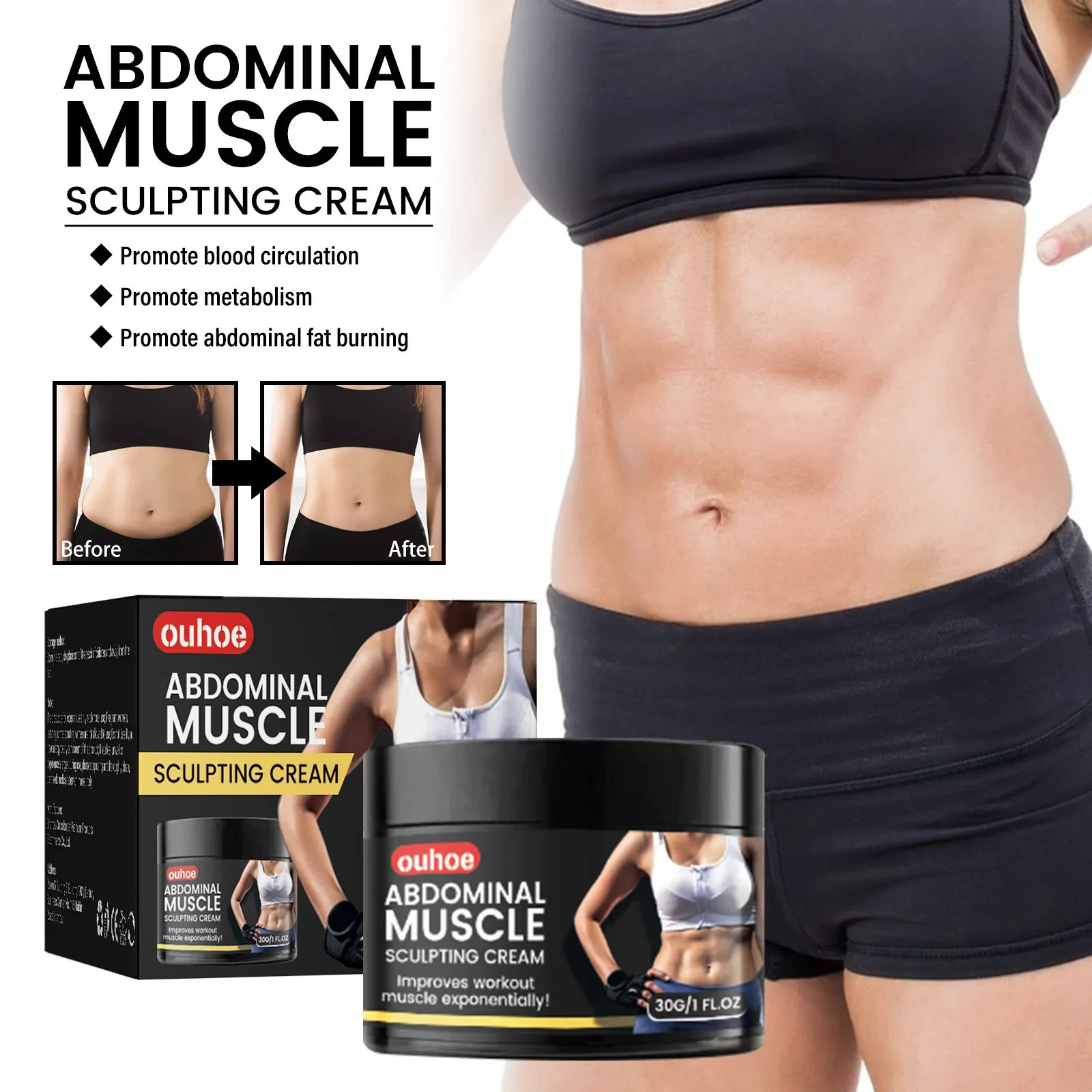 Fast Belly Fat Burner Cream Abdominal Muscle Belly Body Slimming Cream Weight Loss Anti-Cellulite Firming Hot Spa Loss Cream