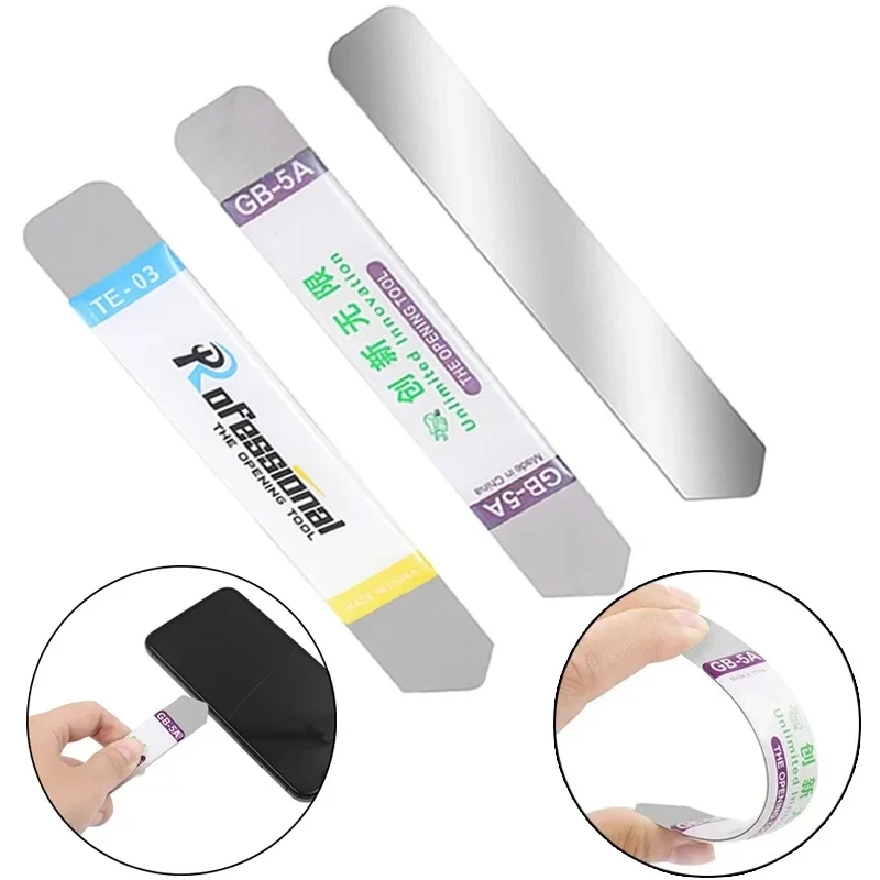 1-6 piezas de palanca de metal plana y suave, kit de apertura para reparación de teléfonos móviles, eliminación de pegamento de pantalla rota, apertura de batería 2
