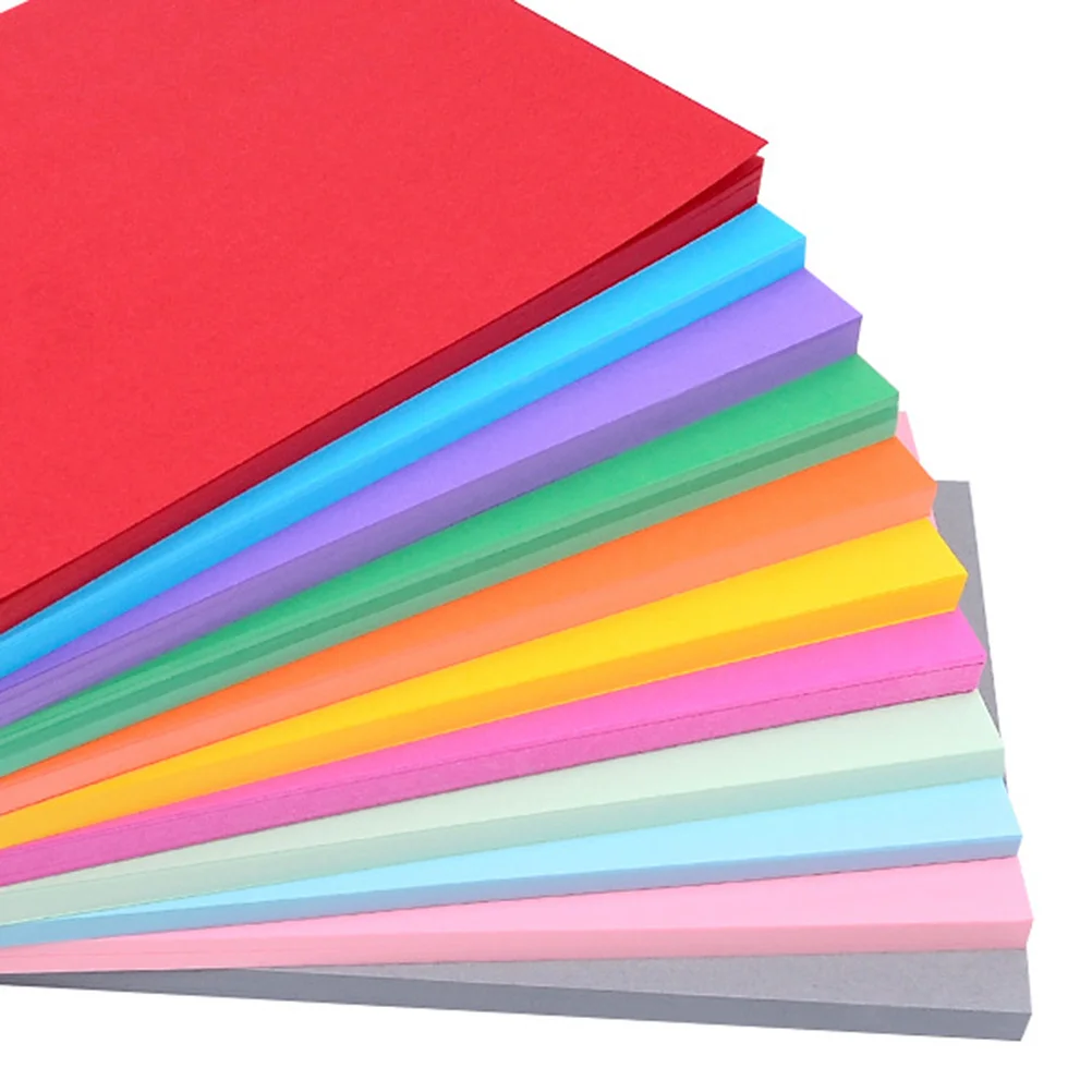 50 個のカラーカードストック 10 色 A4 サイズ DIY クラフト学校プロジェクト折り紙手芸シート装飾画材用